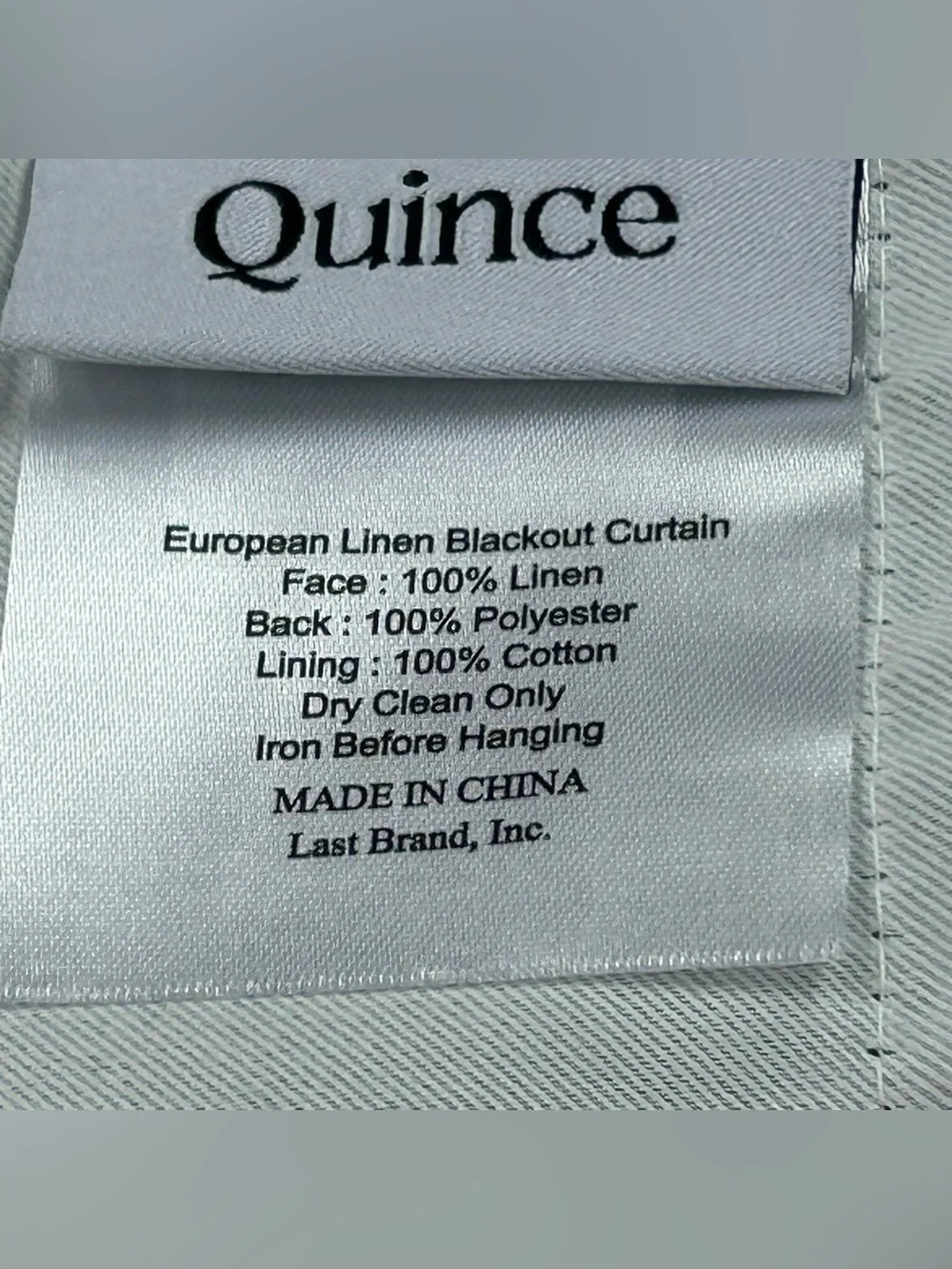 QUINCE Set Of 2 48x96 European Linen True Blackout Curtains White 8540
